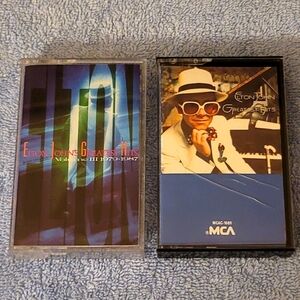 ELTON JOHN 23 Tracks! SET OF 2 "Best Of" CASSETTE  TAPES 70's - 80's VINTAGE